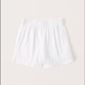 Abercrombie Linen-Blend Pull-On Shorts White Size Small